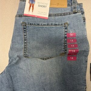 Seven7 Light Blue Weekend Fray Hem Denim Shorts